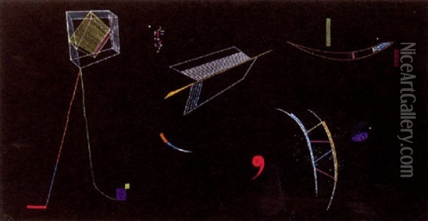 Lignes Oil Painting - Wassily Kandinsky