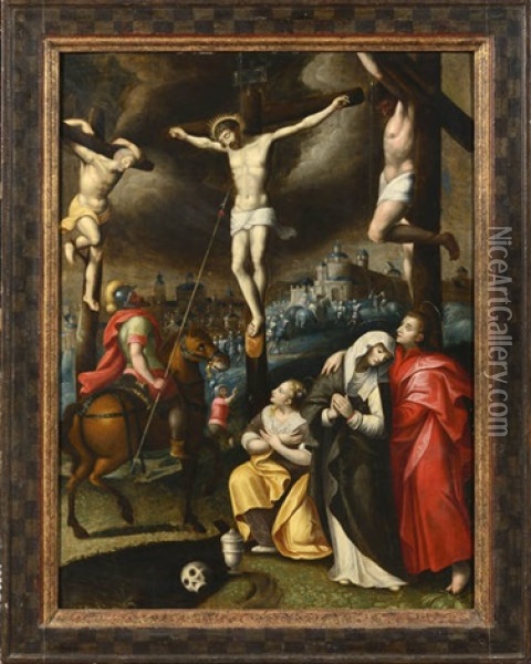 La Crusifixion Oil Painting - Michiel Coxie the Elder