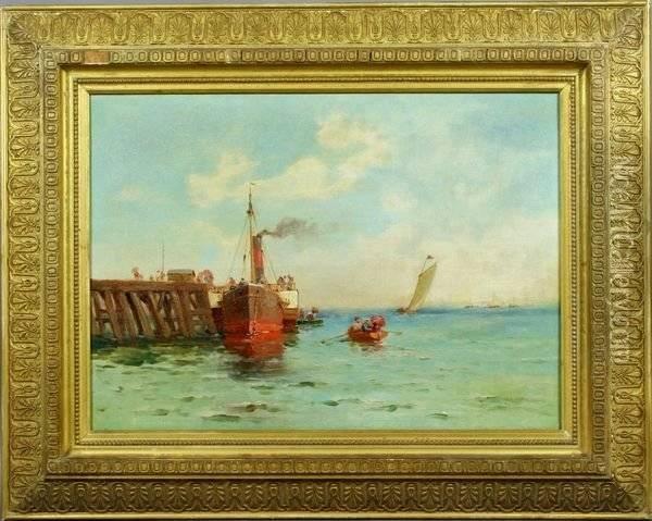 By The Sea Oil Painting - Dennis Miller Bunker