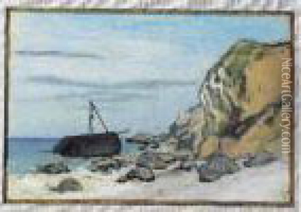 Sainte Adresse, Voilier Echoue Oil Painting - Claude Oscar Monet