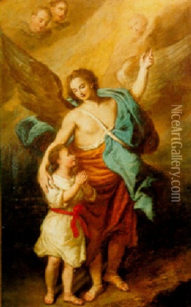 Tobias And The Angel Oil Painting - Bartolome Esteban Murillo