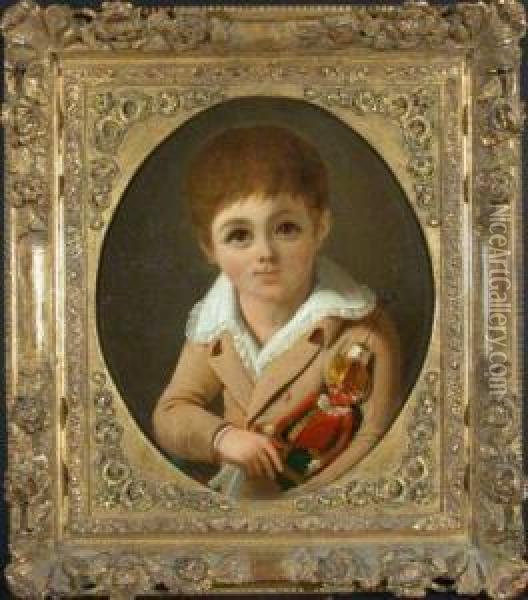 Boy With Marionette Oil Painting - Armand Julien Palliere