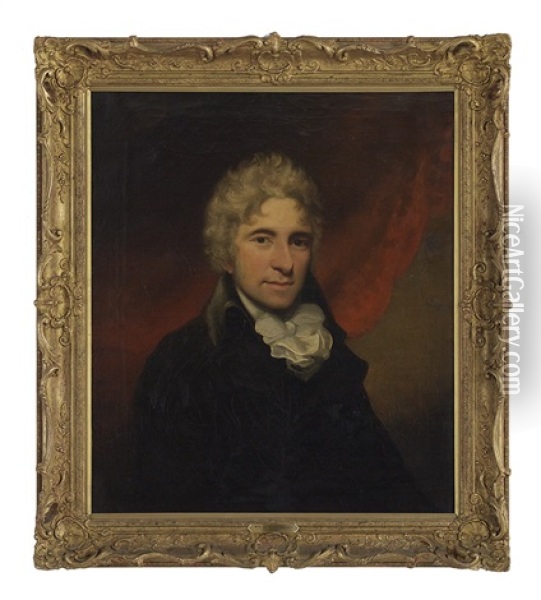 Portrait Of A Gentleman In A White Silk Cravat Oil Painting - Sir Henry Raeburn