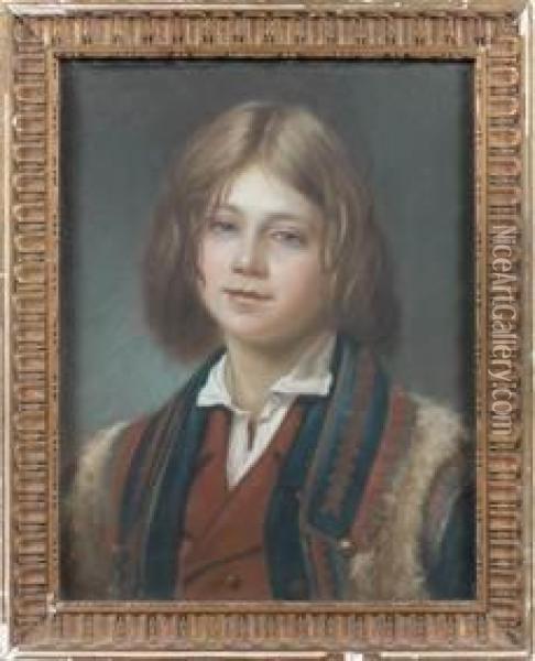 Portrait De Jeune Napolitain Oil Painting - Pierre Adolphe Huas