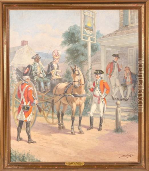 Colonial Checkpoint Oil Painting - Henry Alexander Ogden