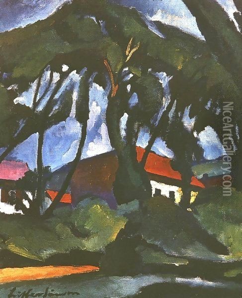 Nagybanya Landscape 1925 Oil Painting - Robert King