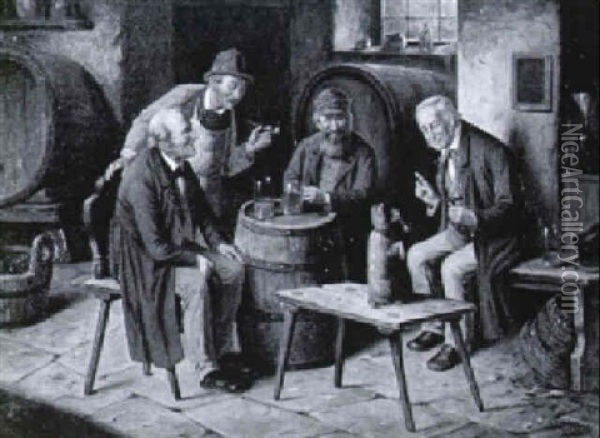 Der Gelehrige Pudel Oil Painting - Wilhelm Giessel