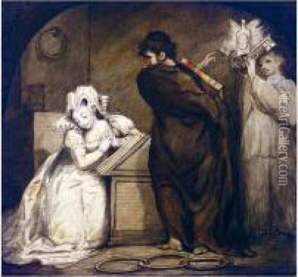 Dr. Fackenham, Dean Of St 
Paul's, Trying By Argument To Convert Lady Jane Grey To The Romish 
Faith, Three Days Before Her Execution Oil Painting - James Northcote