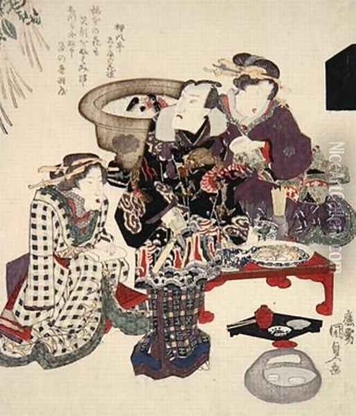 Otawaya Onoe Kikugoro at Umemoto Oil Painting - Utagawa Kunisada