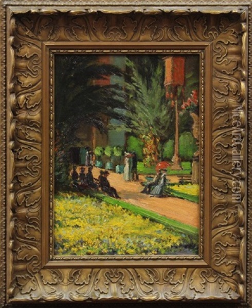 Avenue Of The Palms Oil Painting - Frank Joseph van Sloun