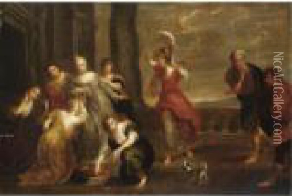 Achille Scoperto Tra Le Figlie Di Licomede Oil Painting - Peter Paul Rubens