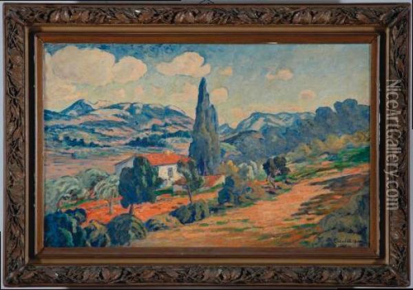 'paesaggio' Oil Painting - Georges Chenard-Huche