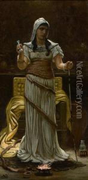 The Etruscan Sorceress Oil Painting - Elihu Vedder
