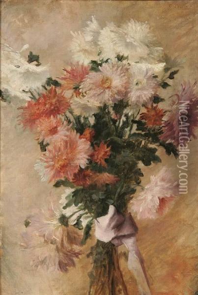 Bouquet Of Flowers Oil Painting - Gaston Alfred M. Lecreux