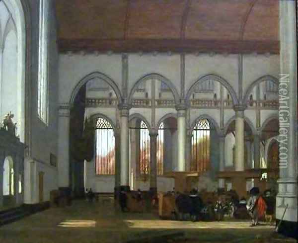 Interior of the Oude Kerk 2 Oil Painting - Emanuel de Witte
