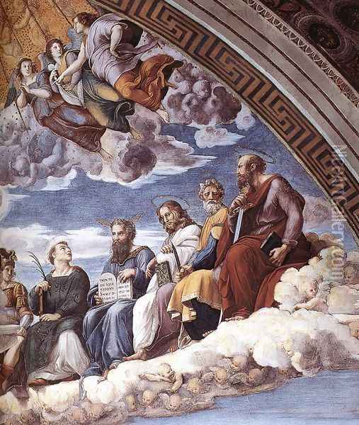 Disputation of the Holy Sacrament (La Disputa) [detail: 10] Oil Painting - Raphael