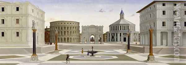 The Ideal City, c.1480 Oil Painting - Louis Carrogis Carmontelle