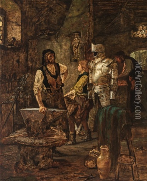The Armourer Oil Painting - Willem Linnig the Elder