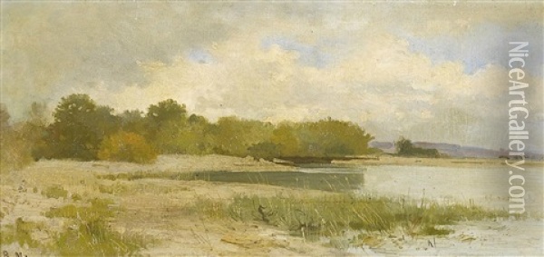 Am Seeufer Oil Painting - Auguste Bachelin