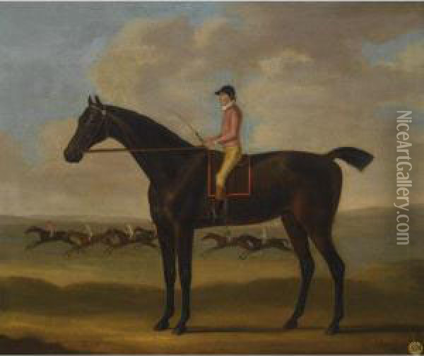 Portrait Of Goldfinder With Jockey Up Oil Painting - J. Francis Sartorius
