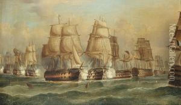 The Battle Of Trafalgar, A Set Of Four, Comprising: (i) The Start Of The Action, With 