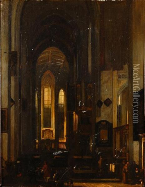 Interno Di Cattedrale Oil Painting - Emanuel de Witte