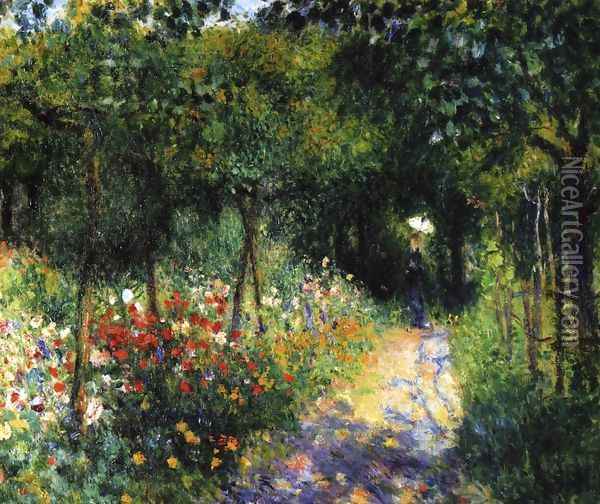 Women In A Garden Oil Painting - Pierre Auguste Renoir