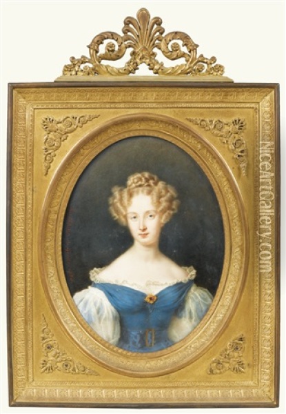 Princesse Louise D'orleans, Future Reine Des Belges (1812-1850) Oil Painting - Jean Baptiste Joseph Duchesne