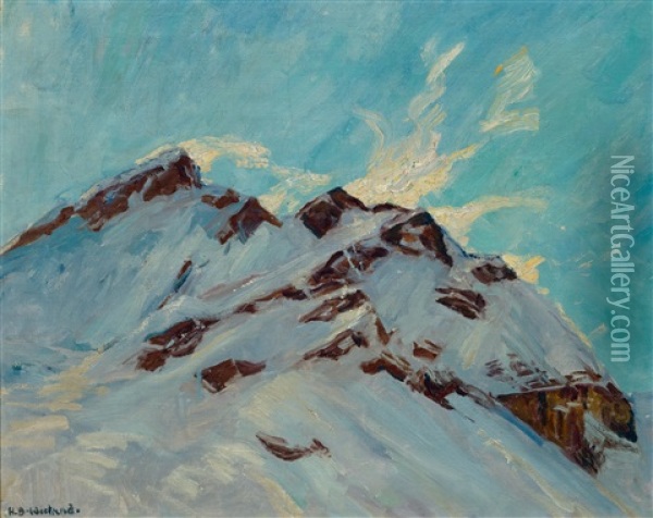 Wintermorgen Oil Painting - Hans Beat Wieland