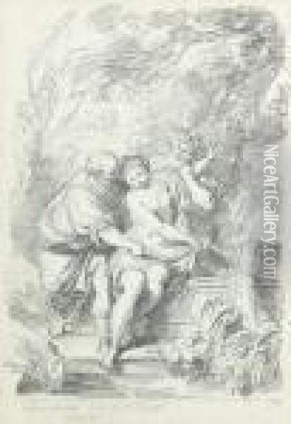 Suzanne Et Les Vieillards, D'apres Lucio Massari Oil Painting - Jean-Honore Fragonard