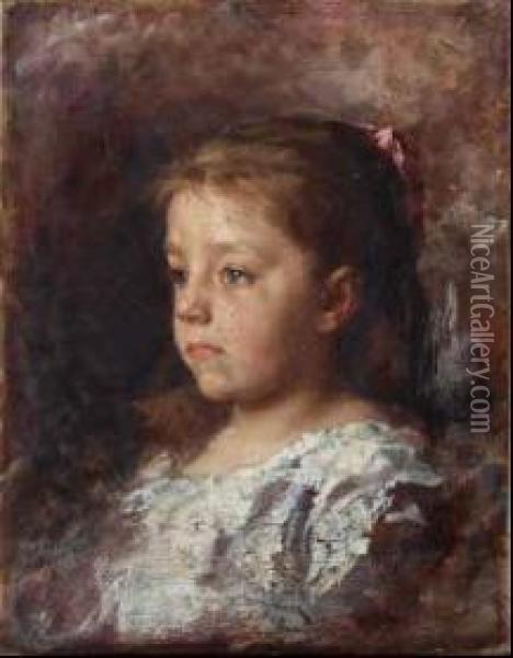 Ritratto Di Fanciulla Oil Painting - Umberto Dell'Orto
