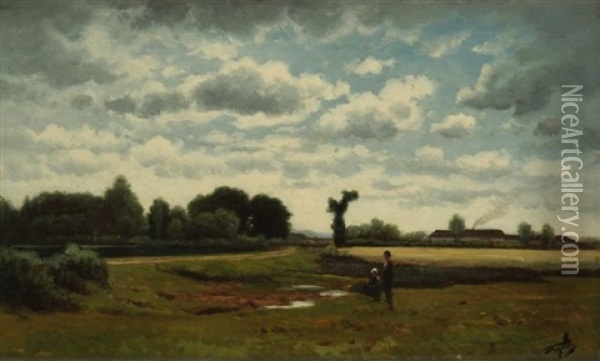 Paysage De Campagne Oil Painting - Horace-Antoine Fonville