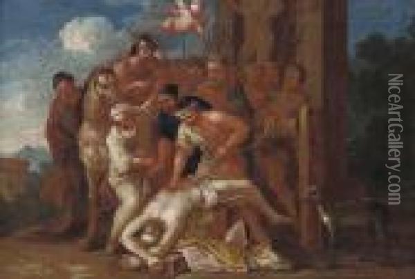 The Martyrdom Of Saint Erasmus Oil Painting - Nicolas Poussin