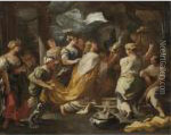 The Idolatry Of Solomon Oil Painting - Luca Giordano