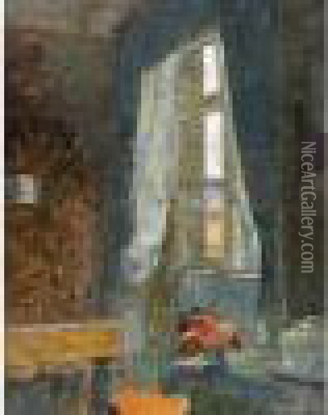 Interieur A La Fenetre Oil Painting - August Von Brandis