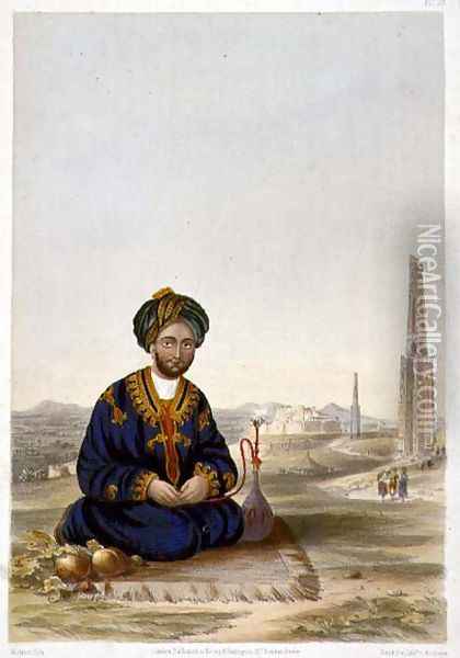 Hyder Khan, the Governor of Ghuznee, plate 19 from Scenery, Inhabitants and Costumes of Afghanistan, engraved by Walker, 1848 Oil Painting - James Rattray