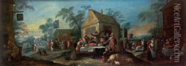 A Village Kermesse Oil Painting - Egbert van Heemskerck the Younger
