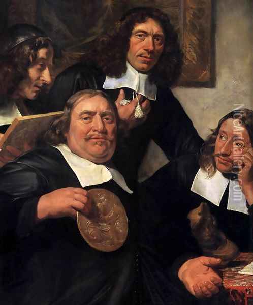 The Governors of the Guild of St Luke, Haarlem (detail) Oil Painting - Jan De Bray