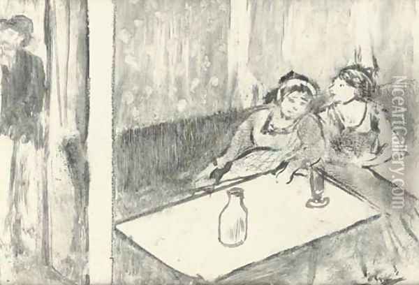 Women in a cafe (Femmes au cafe) Oil Painting - Edgar Degas
