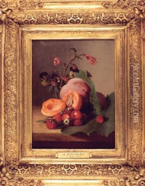 Nature Morte Aux Fleurs Et Fruits Oil Painting - V. Janssens