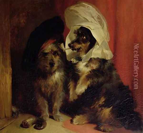 Comical Dogs Oil Painting - Sir Edwin Henry Landseer