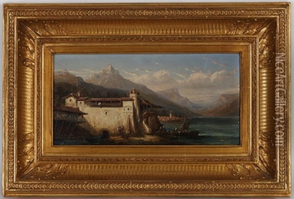 Scenes De Port (pair) Oil Painting - Alfred Godchaux