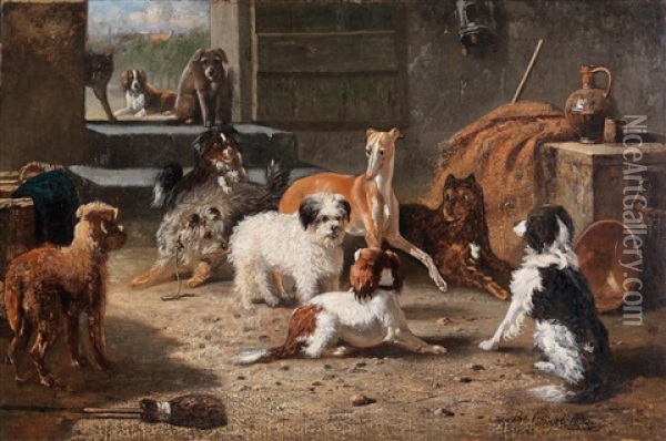 Dogs' Life Oil Painting - Bernard de Gempt