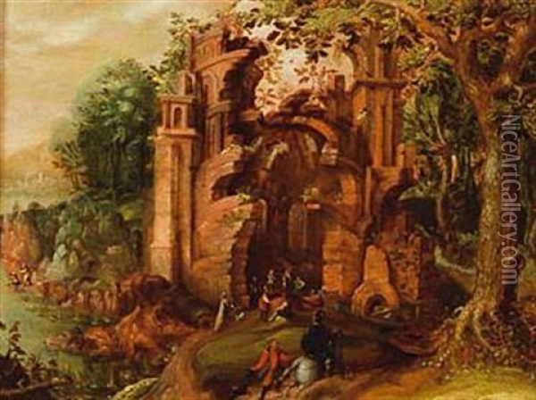 Paysage Aux Ruines Oil Painting - Michiel De Gast