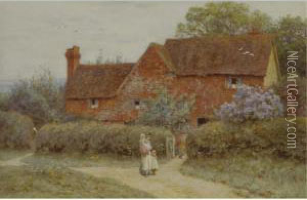 The Dairy Farm, Edenbridge Oil Painting - Helen Mary Elizabeth Allingham