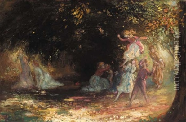 The Swing Oil Painting - George Russell