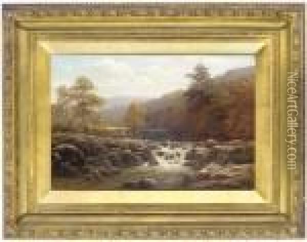 On The River Llugwy, North Wales Oil Painting - William Mellor