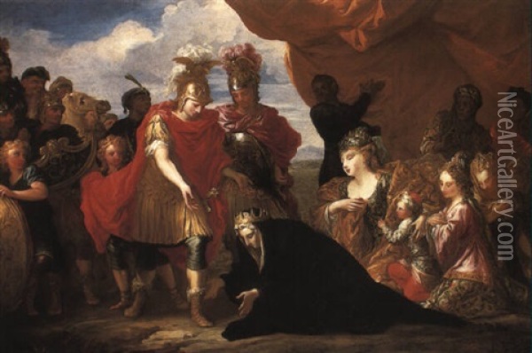 Alexander And The Family Of Darius Oil Painting - Pietro Dandini