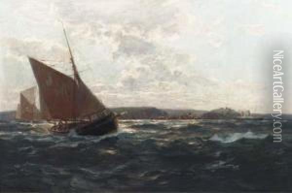 Fisherboote Vor Der Englischen Kanalkuste Oil Painting - Erwin Carl Wilhelm Gunther