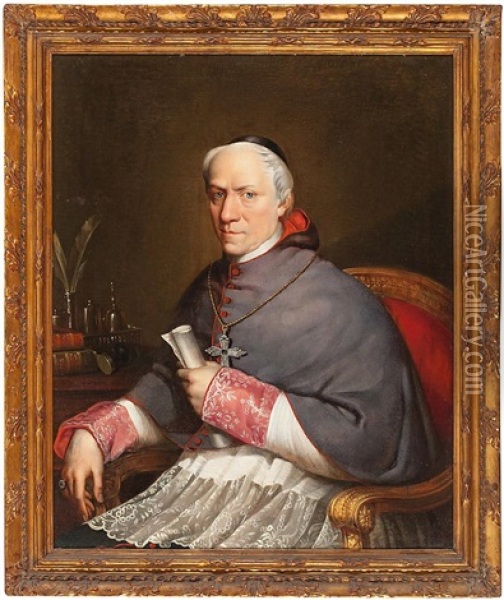 Retrato De Un Cardenal Oil Painting - Charles Nicolas Rafael LaFond